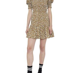 Wild Pony Giraffe Animal Print Smock Dress XS